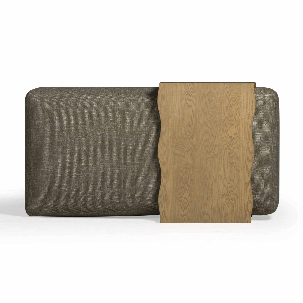 TOV Spencer Olive Green Performance Basketweave Ottoman with Bridge Table
