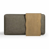 TOV Spencer Olive Green Performance Basketweave Ottoman with Bridge Table