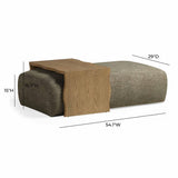 TOV Spencer Olive Green Performance Basketweave Ottoman with Bridge Table