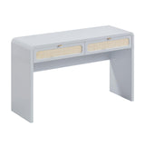 TOV Patty Pastel Blue Rattan Console Desk