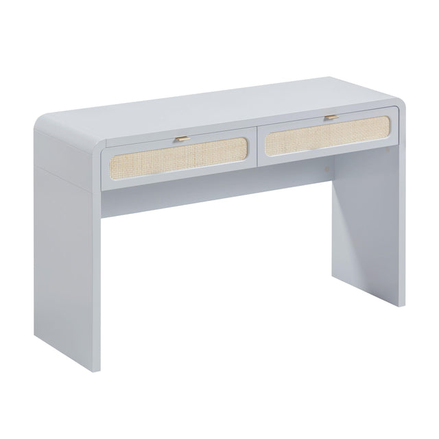TOV Patty Pastel Blue Rattan Console Desk