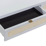 TOV Patty Pastel Blue Rattan Console Desk