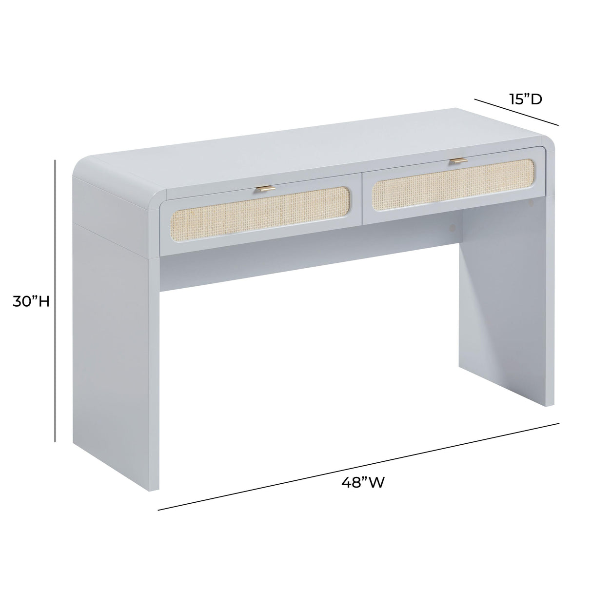 TOV Patty Pastel Blue Rattan Console Desk