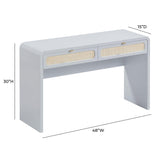 TOV Patty Pastel Blue Rattan Console Desk