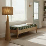 TOV Thelma Olive Green Leopard Jacquard Bench