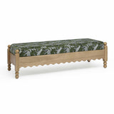 TOV Thelma Olive Green Leopard Jacquard Bench