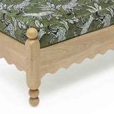 TOV Thelma Olive Green Leopard Jacquard Bench