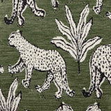 TOV Thelma Olive Green Leopard Jacquard Bench