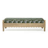 TOV Thelma Olive Green Leopard Jacquard Bench