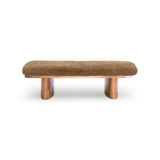 TOV Ollie Taupe Straight Vegan Shearling Large Bench