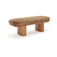 TOV Ollie Taupe Straight Vegan Shearling Bench