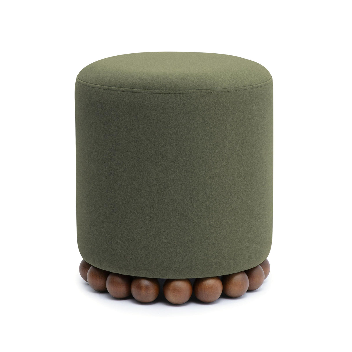 TOV Dex Dark Olive Green Performance Vegan Mohair Ottoman