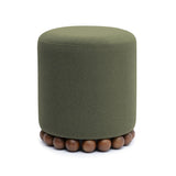 TOV Dex Dark Olive Green Performance Vegan Mohair Ottoman