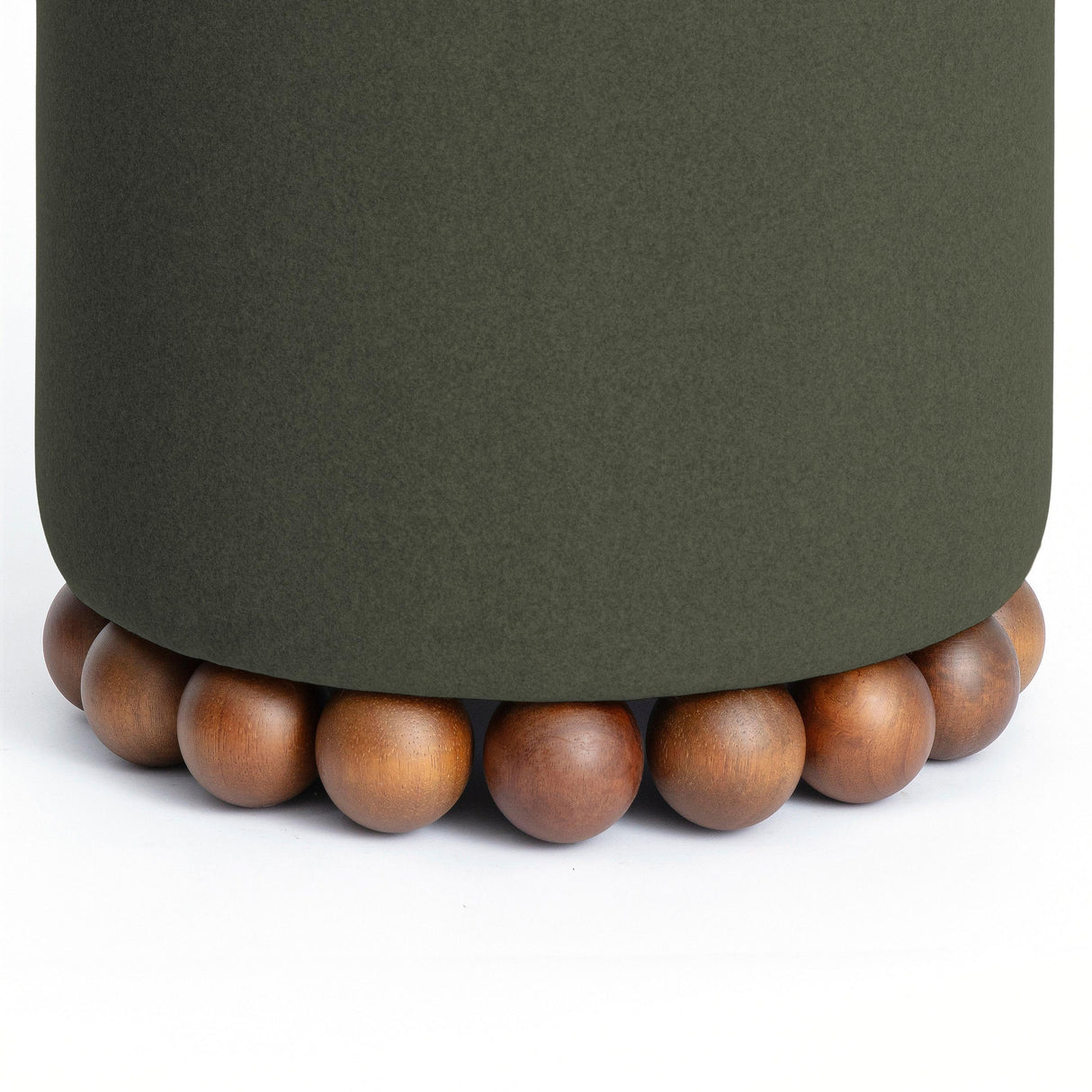 TOV Dex Dark Olive Green Performance Vegan Mohair Ottoman