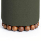 TOV Dex Dark Olive Green Performance Vegan Mohair Ottoman