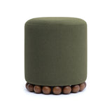 TOV Dex Dark Olive Green Performance Vegan Mohair Ottoman