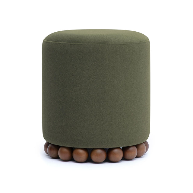 TOV Dex Dark Olive Green Performance Vegan Mohair Ottoman