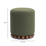 TOV Dex Dark Olive Green Performance Vegan Mohair Ottoman