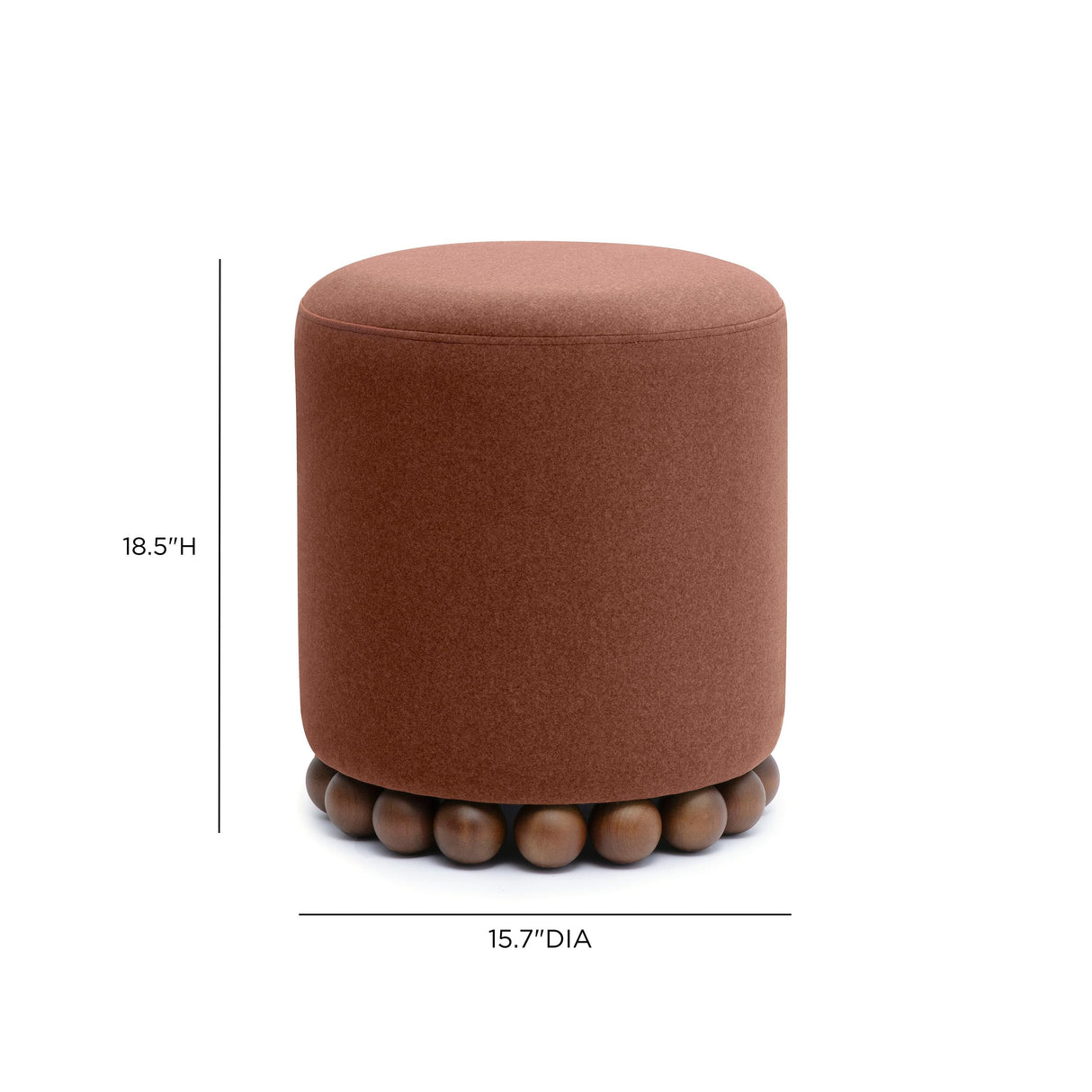TOV Dex Bronze Performance Vegan Mohair Ottoman