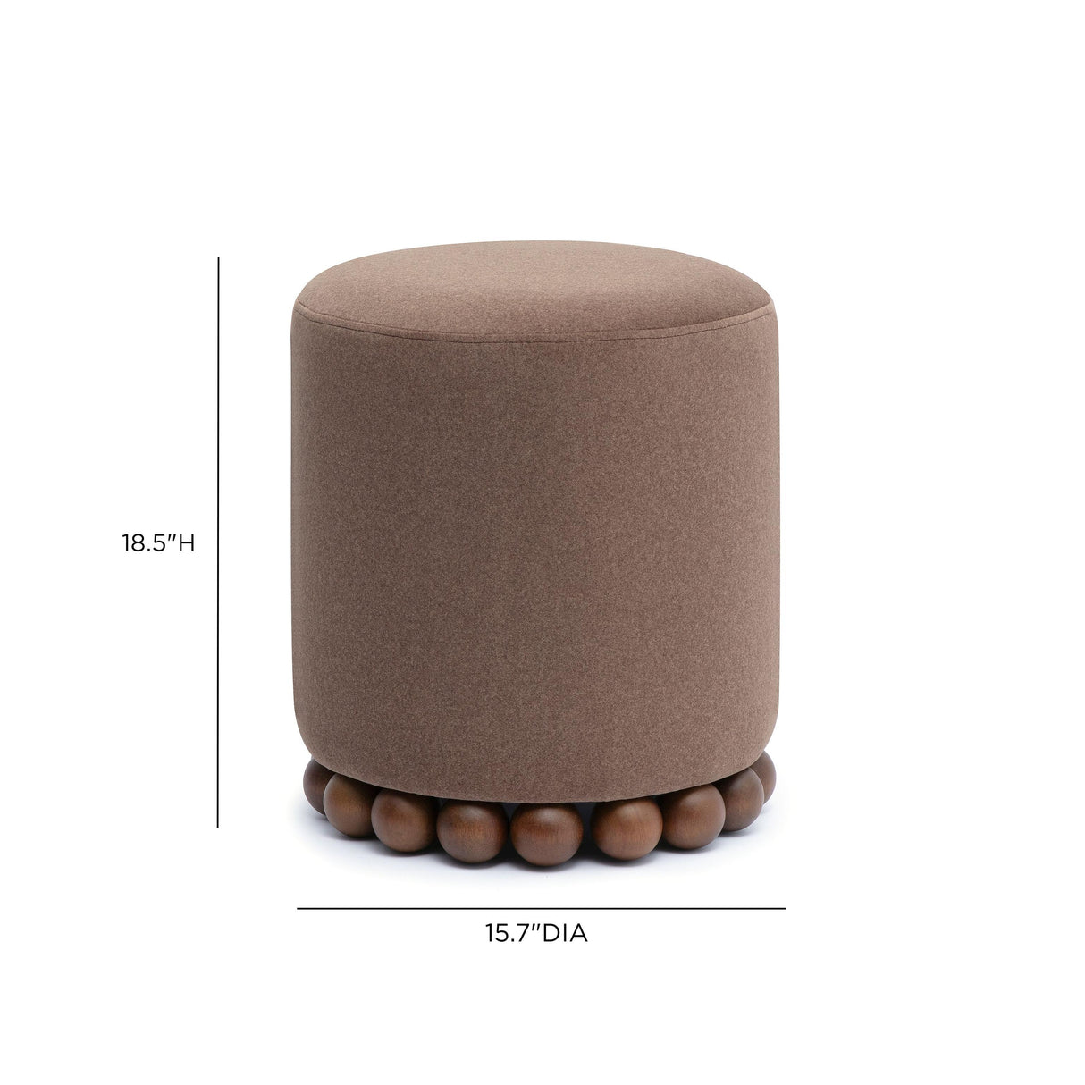 TOV Dex Brown Performance Vegan Mohair Ottoman