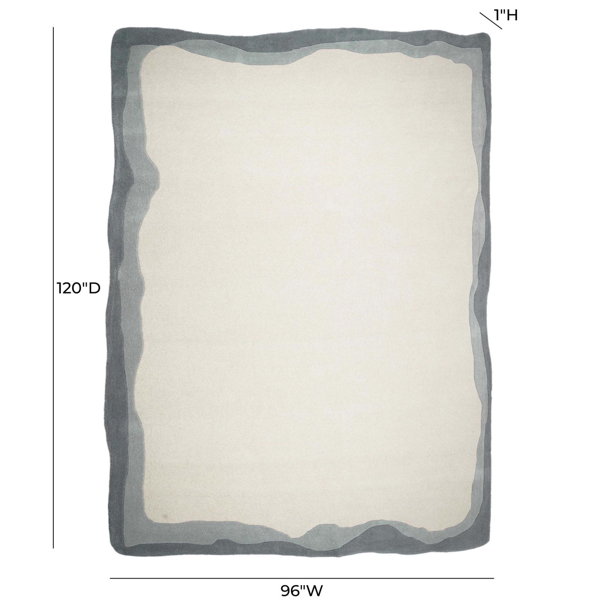 TOV Tarba Grey 8'x10' Rectangular Floor Rug