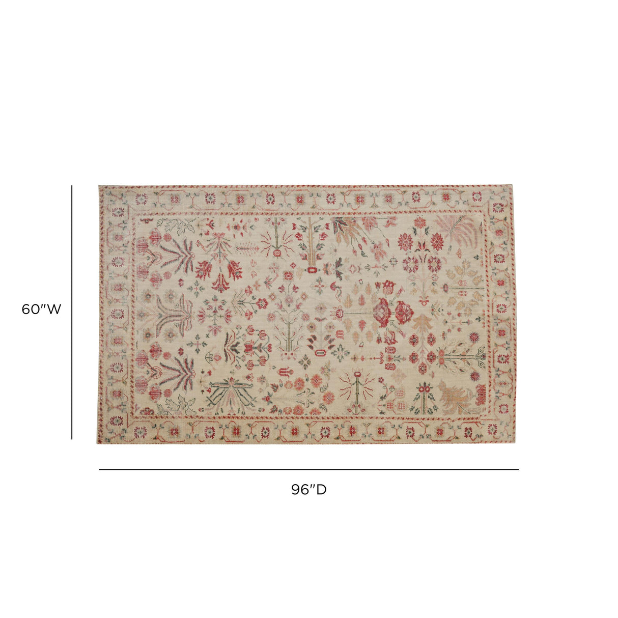 TOV Jardin Cotton Backed Floor Rug 5x8'