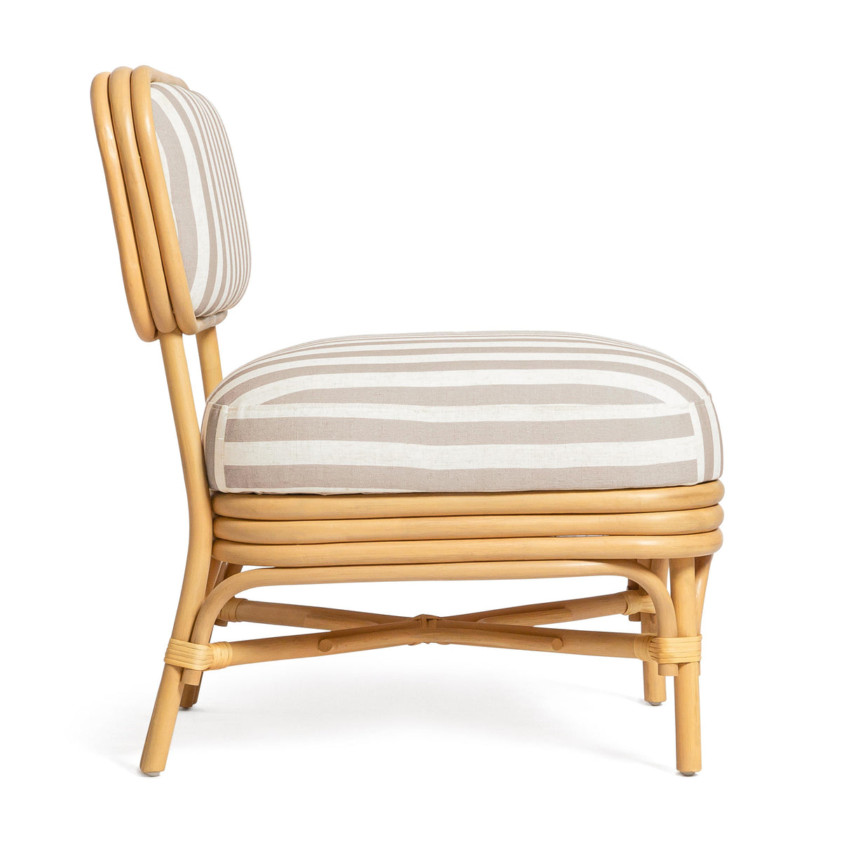 TOV Dorine Khaki Striped Accent Chair