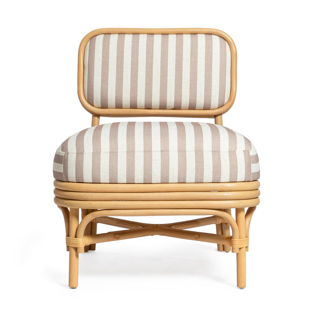 TOV Dorine Khaki Striped Accent Chair
