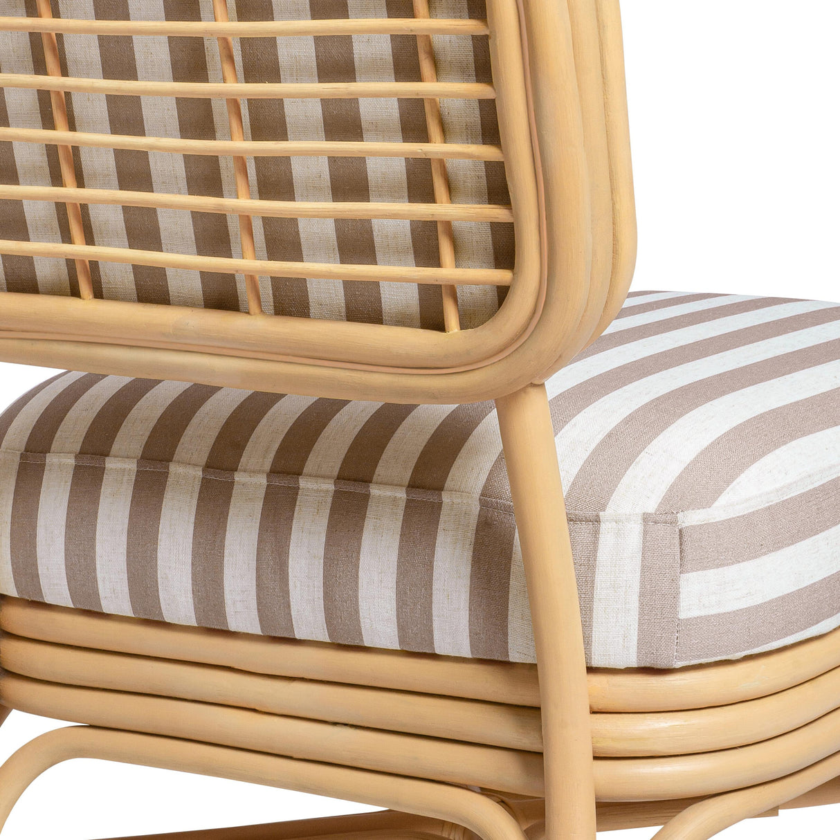 TOV Dorine Khaki Striped Accent Chair