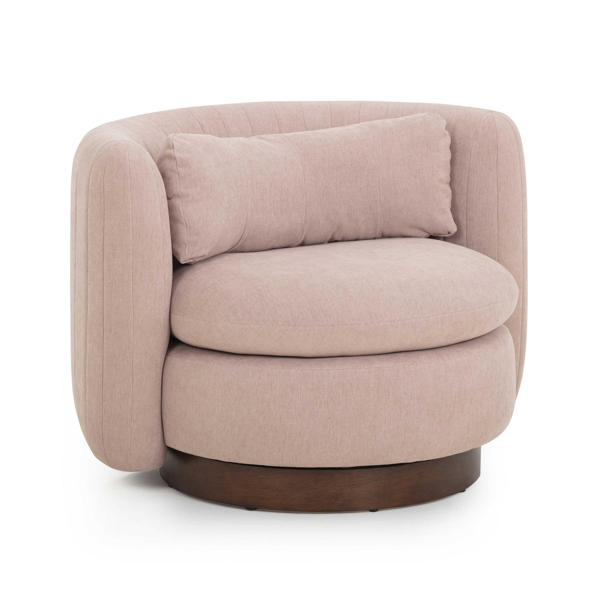 TOV Nura Blush Pink Chenille Swivel Accent Chair