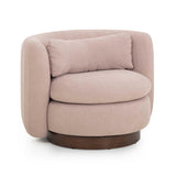 TOV Nura Blush Pink Chenille Swivel Accent Chair