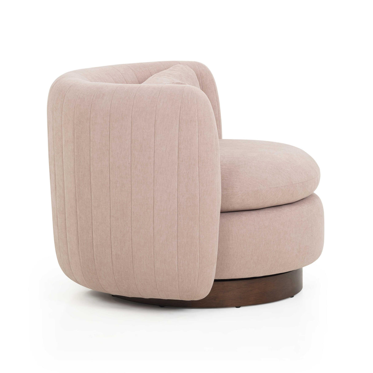 TOV Nura Blush Pink Chenille Swivel Accent Chair