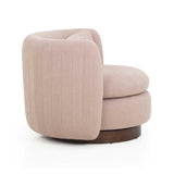 TOV Nura Blush Pink Chenille Swivel Accent Chair