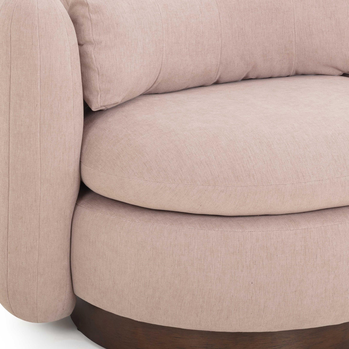 TOV Nura Blush Pink Chenille Swivel Accent Chair