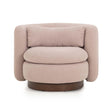 TOV Nura Blush Pink Chenille Swivel Accent Chair