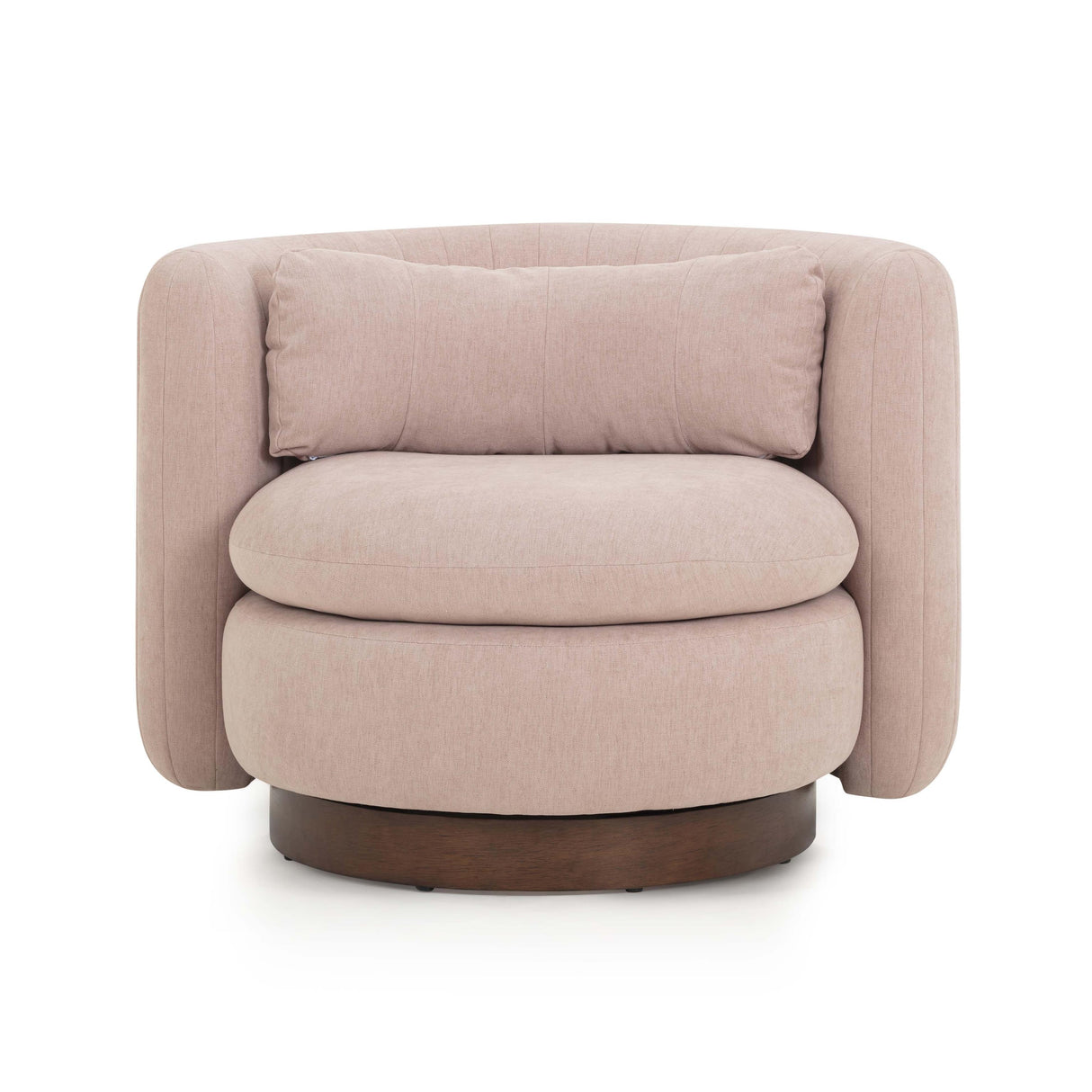 TOV Nura Blush Pink Chenille Swivel Accent Chair
