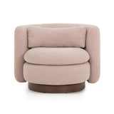 TOV Nura Blush Pink Chenille Swivel Accent Chair
