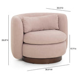 TOV Nura Blush Pink Chenille Swivel Accent Chair