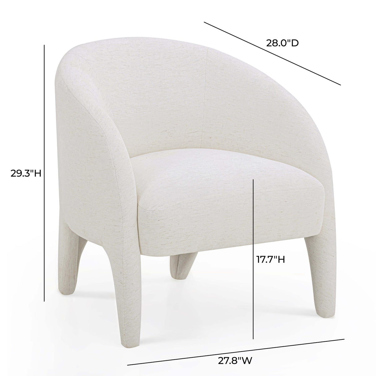 TOV Kris Cream Chenille Accent Chair