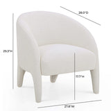 TOV Kris Cream Chenille Accent Chair