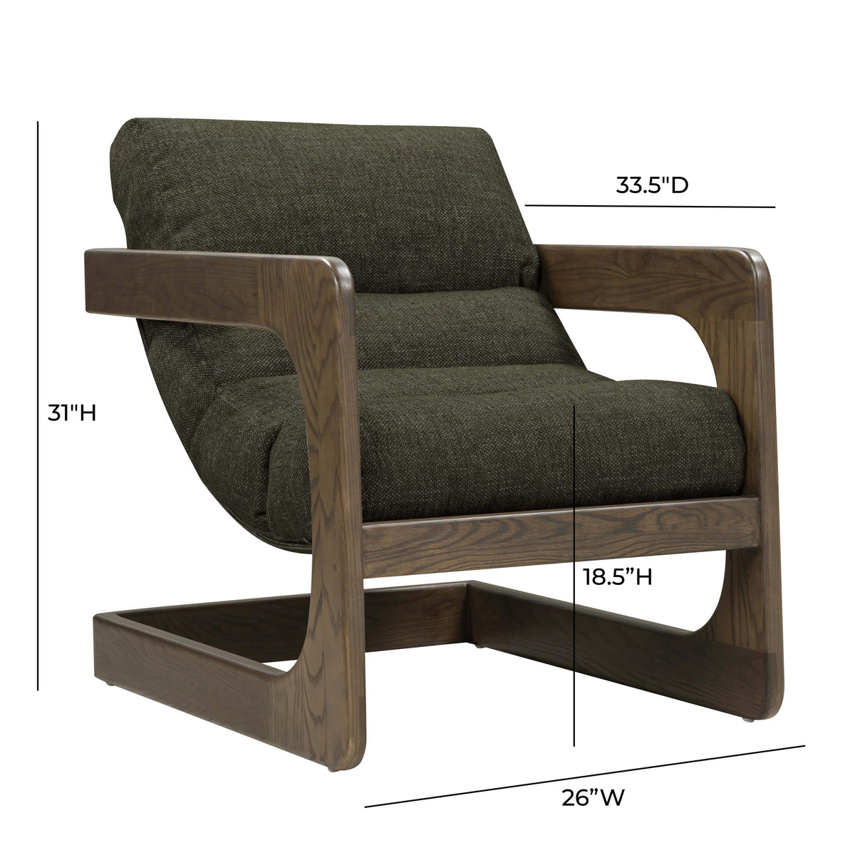 TOV Palma Forest Green Textured Weave Accent Chair
