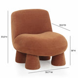 TOV Stomp Rust Upcycled Chenille Accent Chair