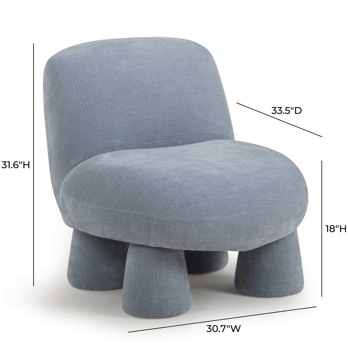 TOV Stomp Blue Upcycled Chenille Accent Chair
