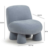 TOV Stomp Blue Upcycled Chenille Accent Chair