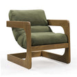 TOV Palma Green Upcycled Fabric Accent Chair