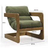 TOV Palma Green Upcycled Fabric Accent Chair