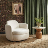 TOV Wolfie Cream Chenille Swivel Chair
