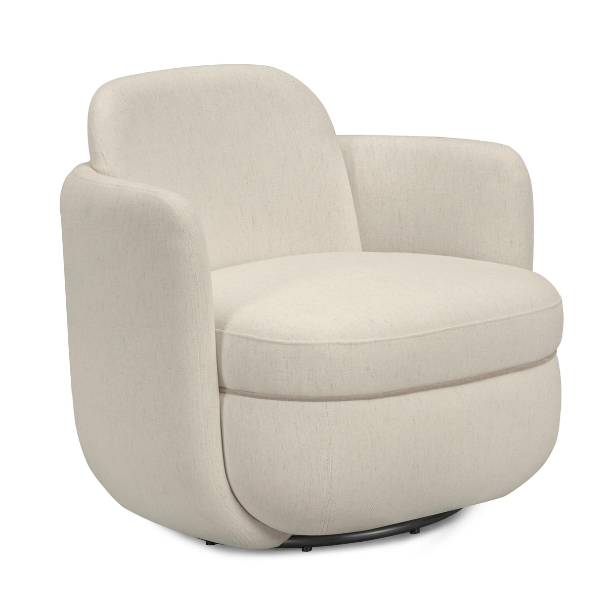 TOV Wolfie Cream Chenille Swivel Chair