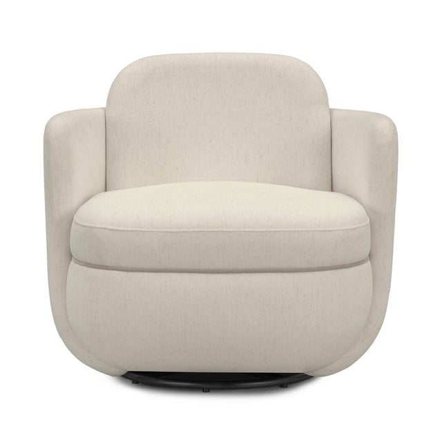 TOV Wolfie Cream Chenille Swivel Chair