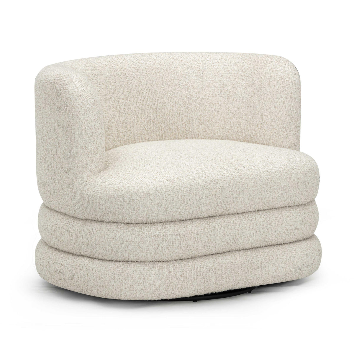 TOV Astor Cream Heavy Boucle Swivel Hotel Lounge Chair